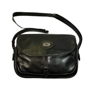 GUCCI Vintage Dark Navy Blue Leather Messenger Bag